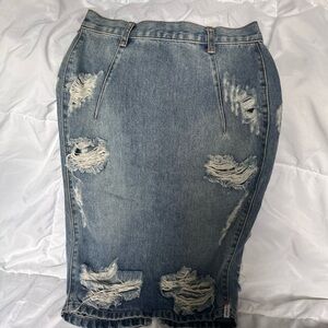 One Teaspoon Blue Pencil Skirt Knee-length Casual